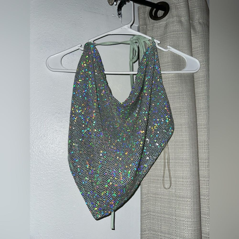 Sequin halter top